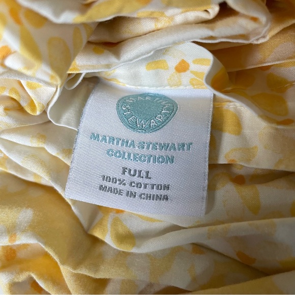 Martha Stewart Collection 100% Cotton Yellow & White Floral Bedding WPL8046 - Picture 4 of 5